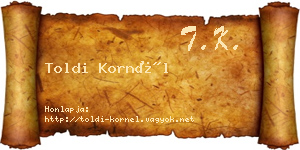 Toldi Kornél névjegykártya