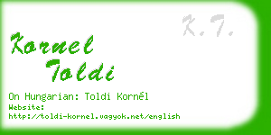 kornel toldi business card