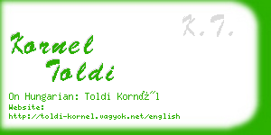 kornel toldi business card